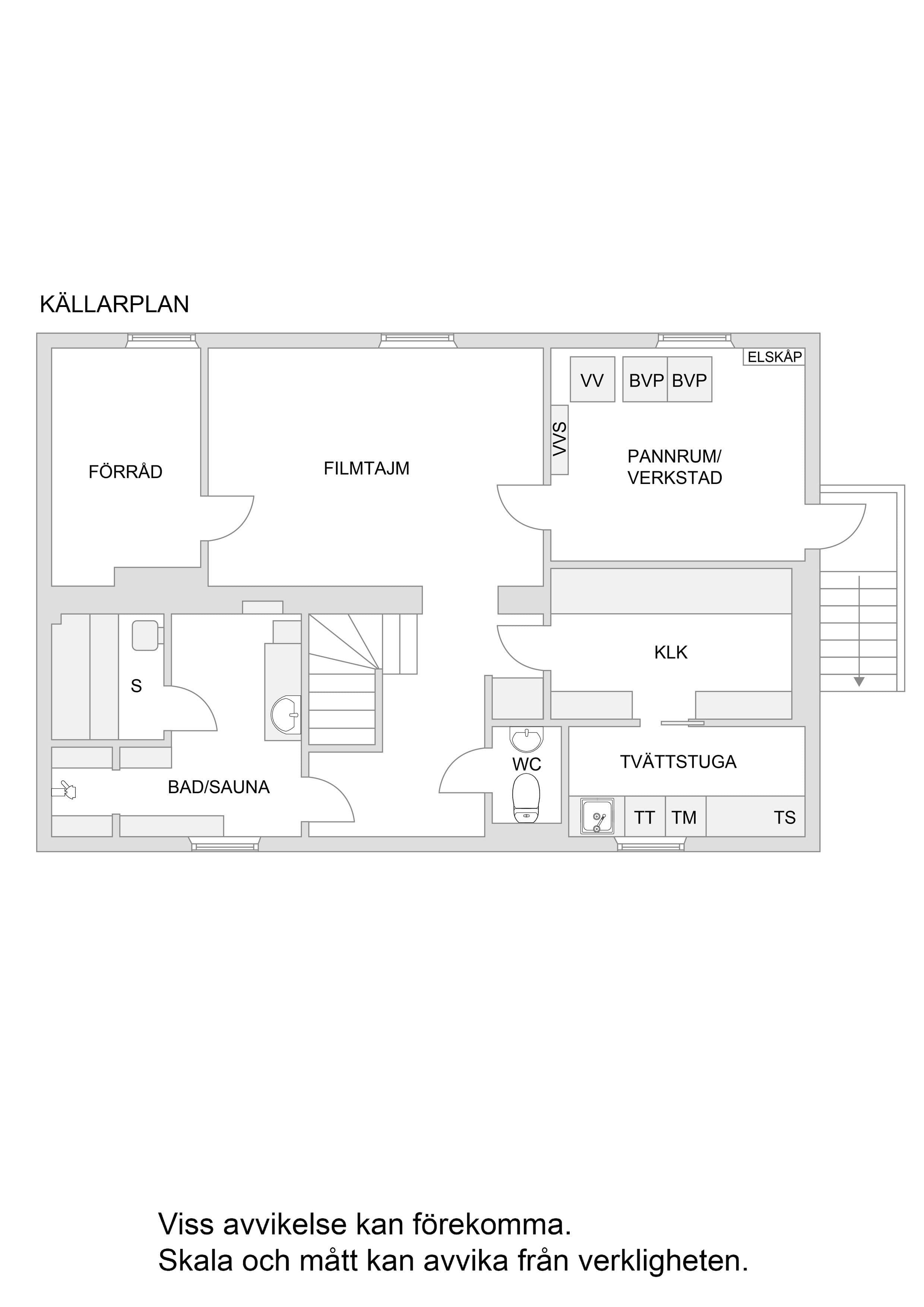 Planskiss källarplan