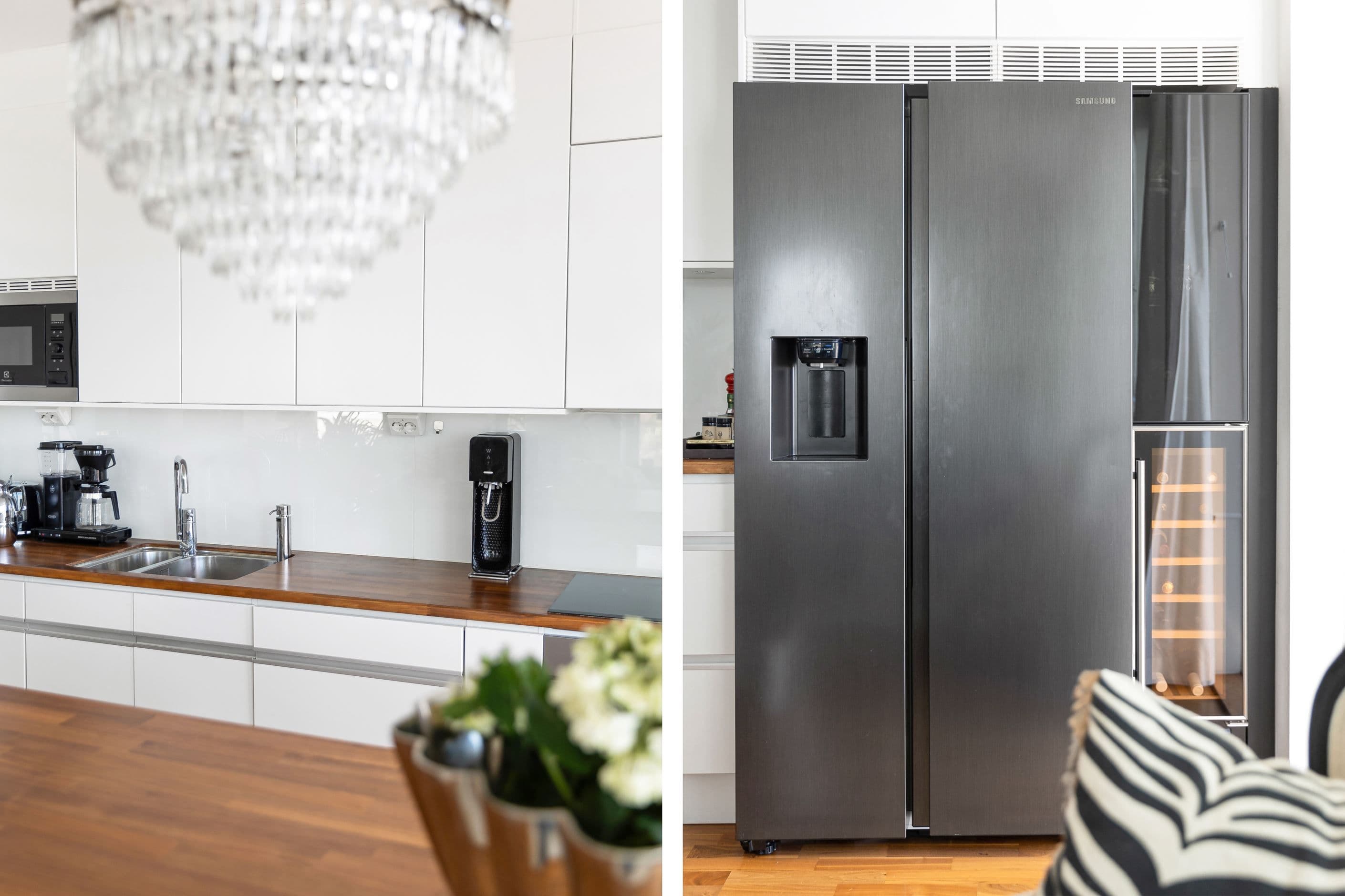 Vedumkök med stram design - stilrent och tidlöst