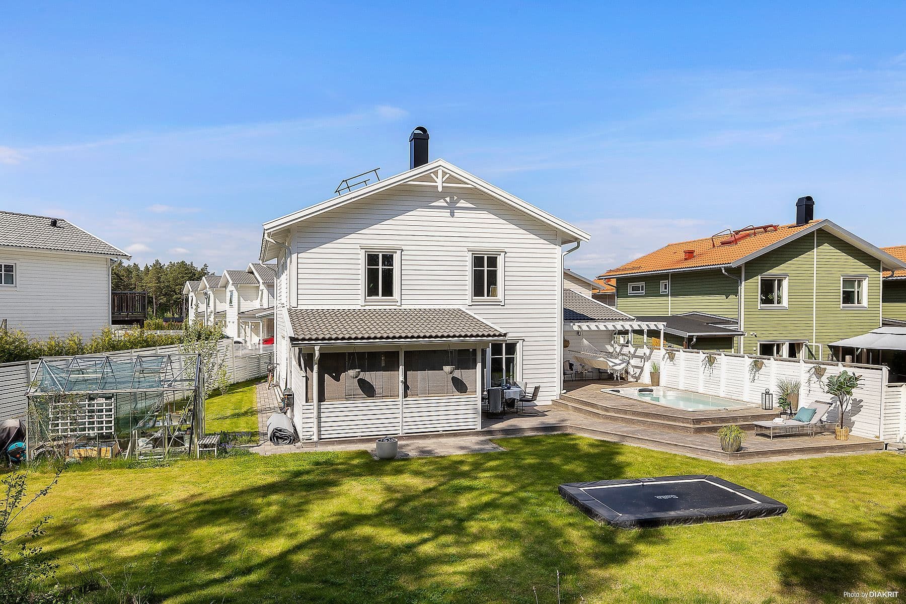 Trädgårdssidan av huset