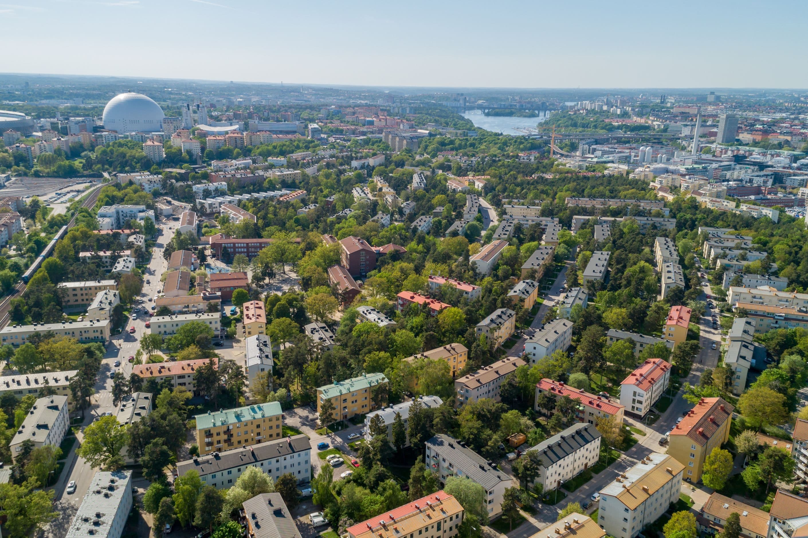 Globen och Tele2 Arena, Hammarbyhöjden utsiktsvy
