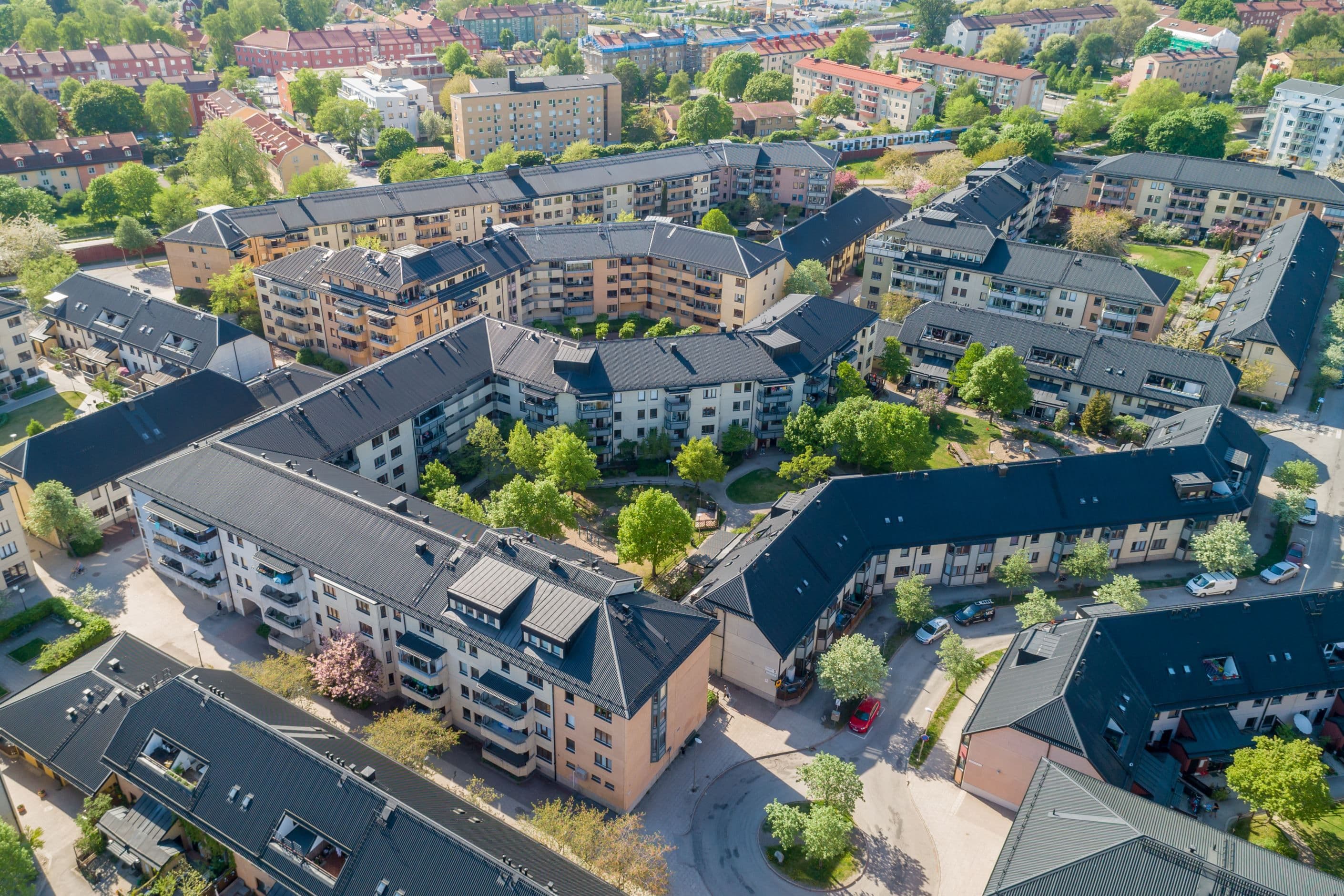 Vy över Brf Lindgården