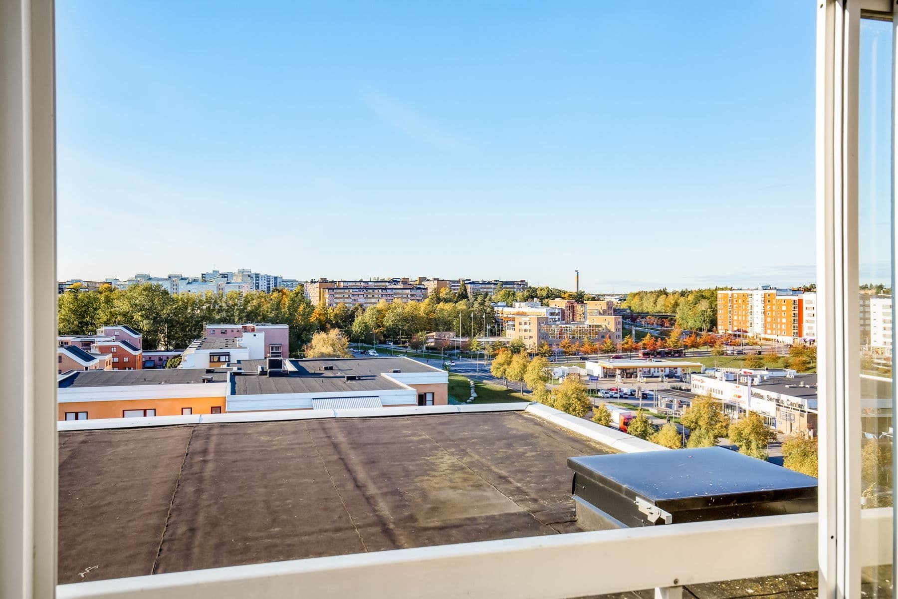 Utsikt från inglasad terrass