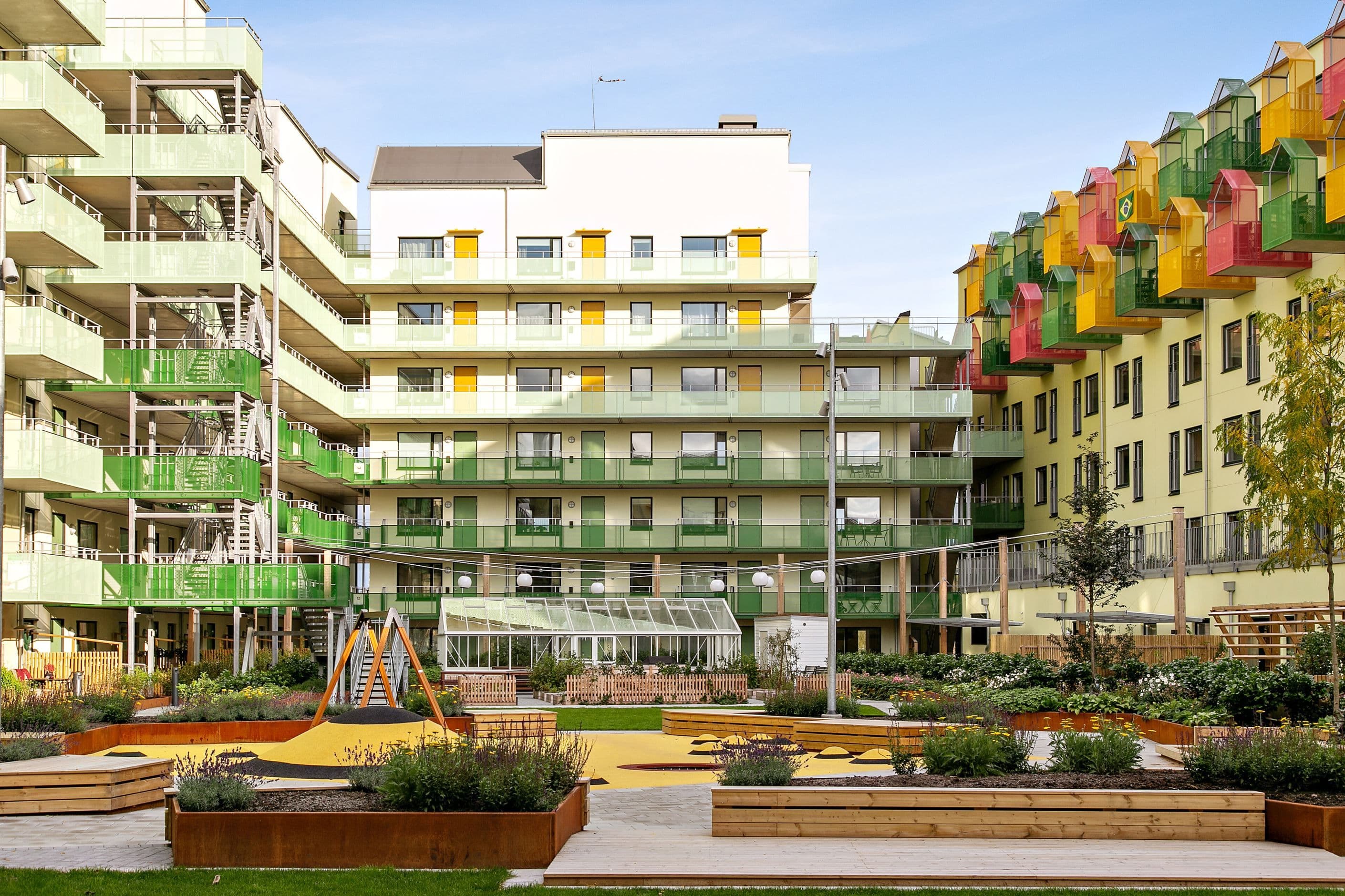 Innergården är en grönskande oas