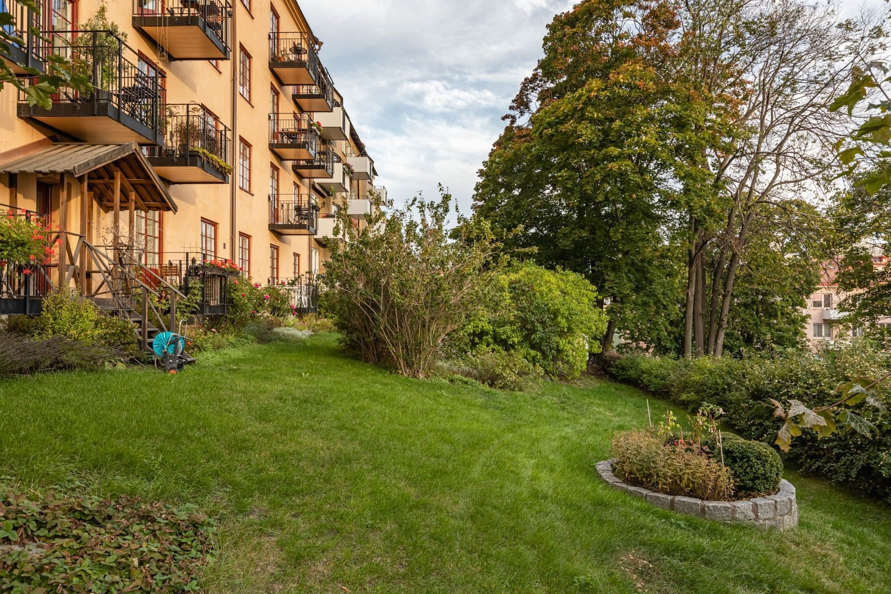 Grönskande innergård