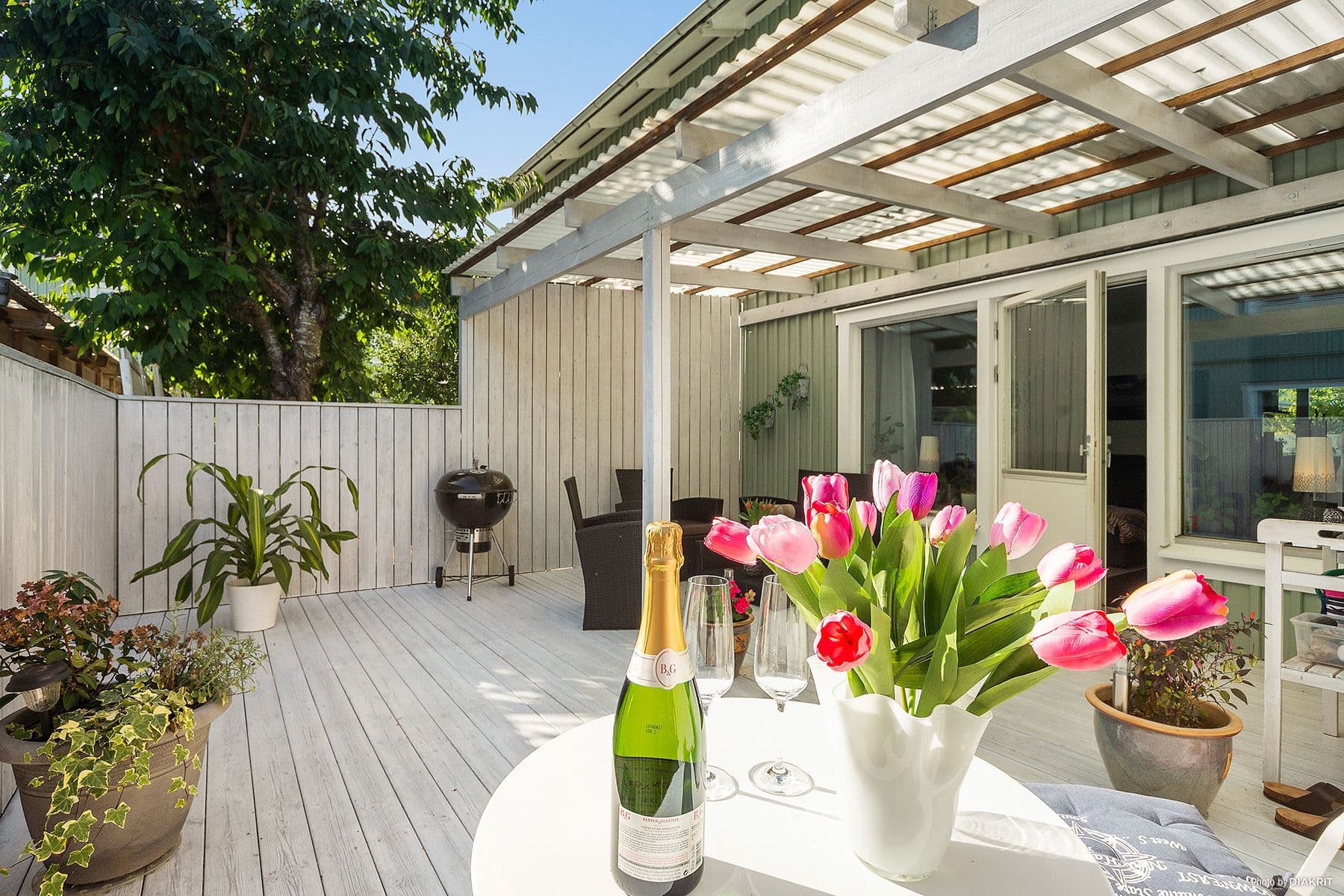 Magisk baksida med sol från tidig morgon till sen eftermiddag