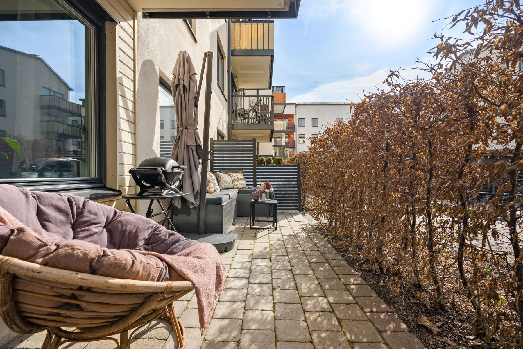 Solig uteplats