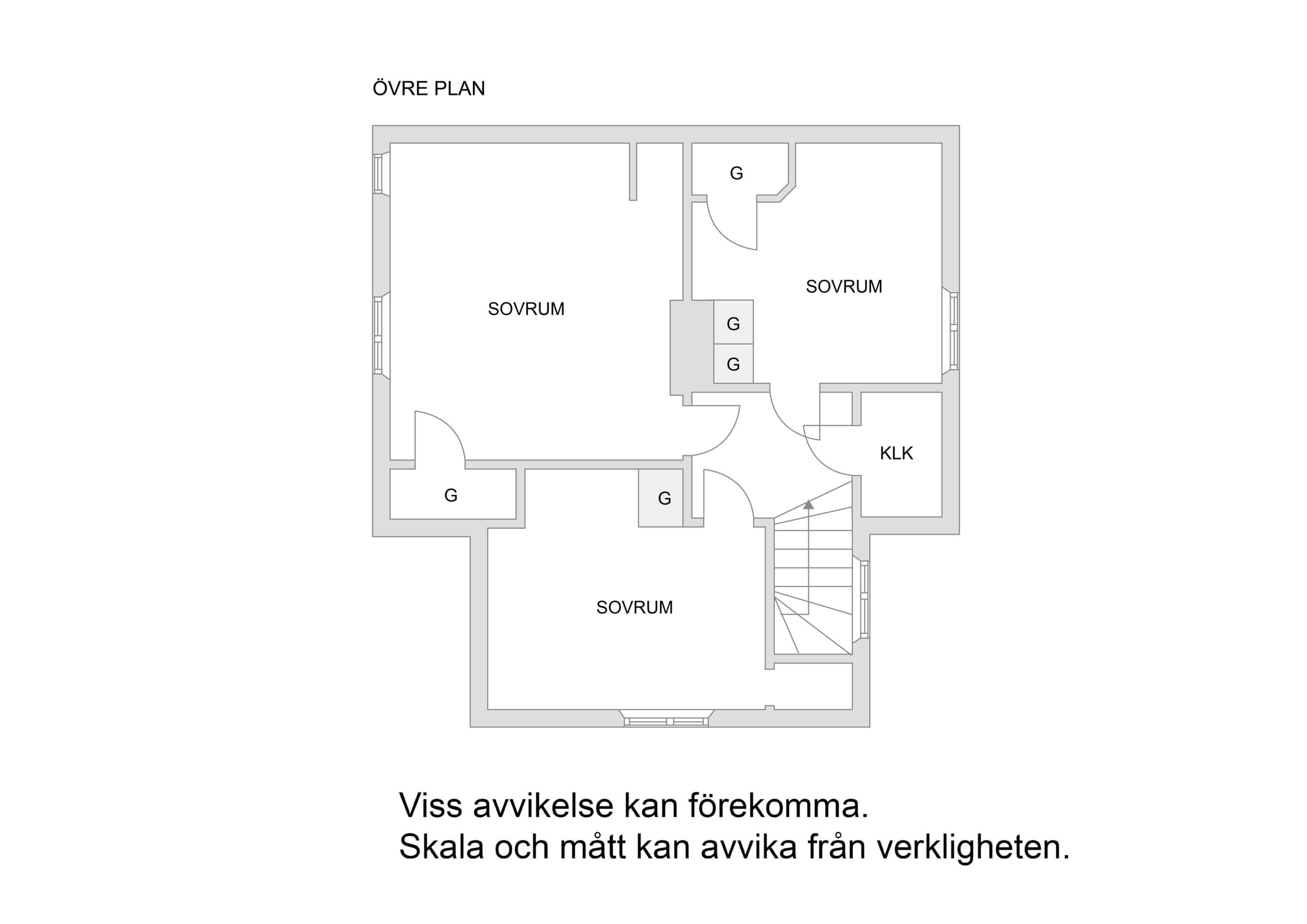 Övervåning huvudbyggnad