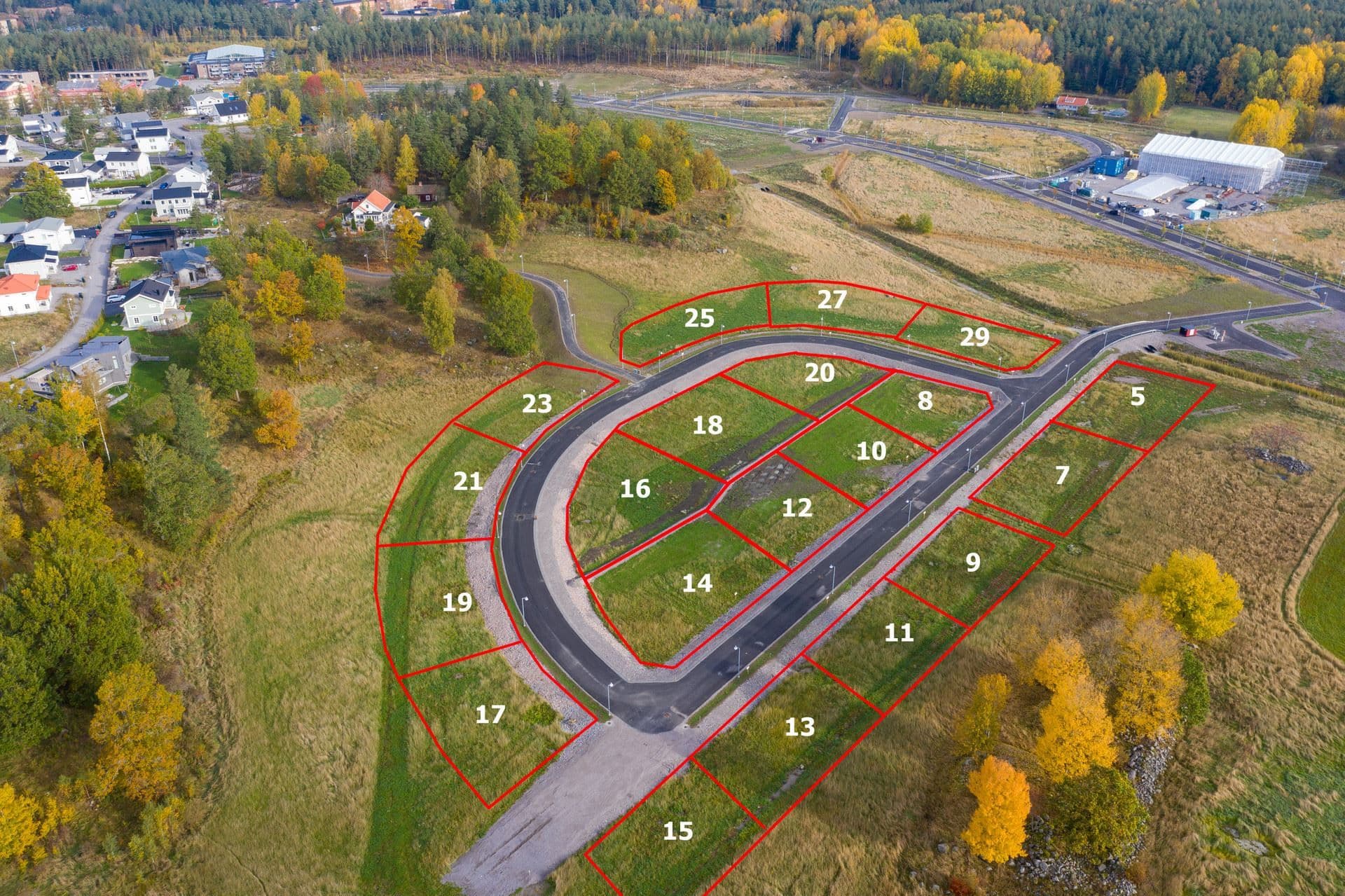 Tomterna utmärkta