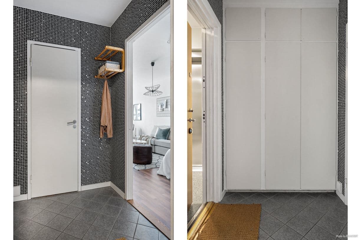 Hall med förvaring i garderober