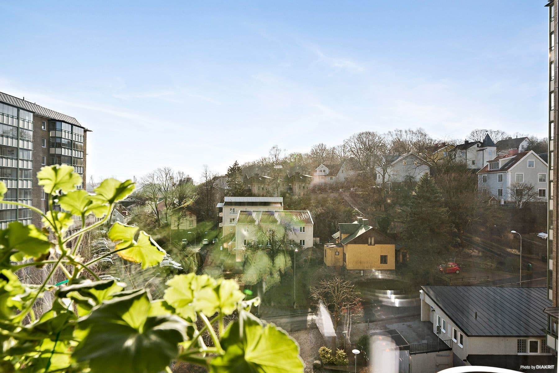 Grönskande utsikt från balkongen