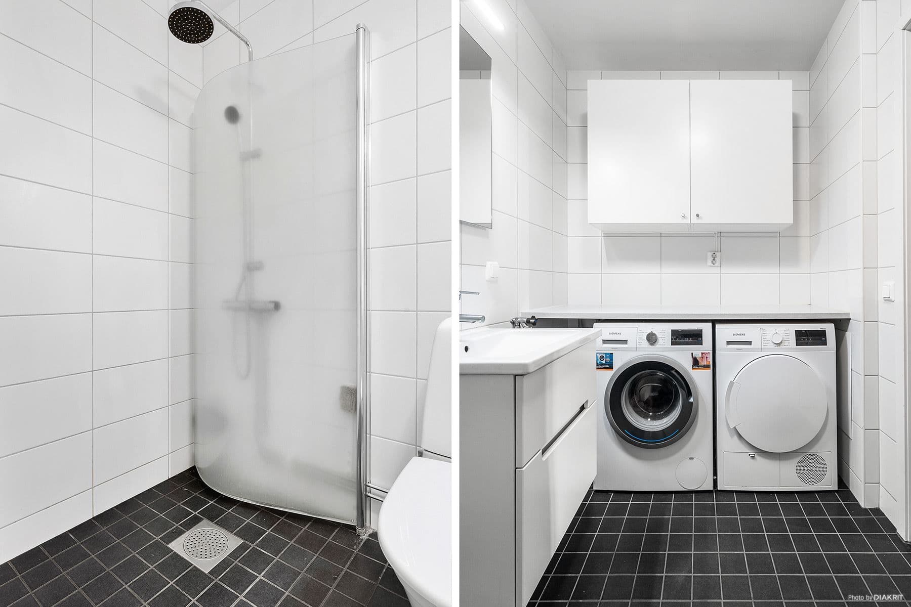 Helkaklat WC-/dusch & tvättrum