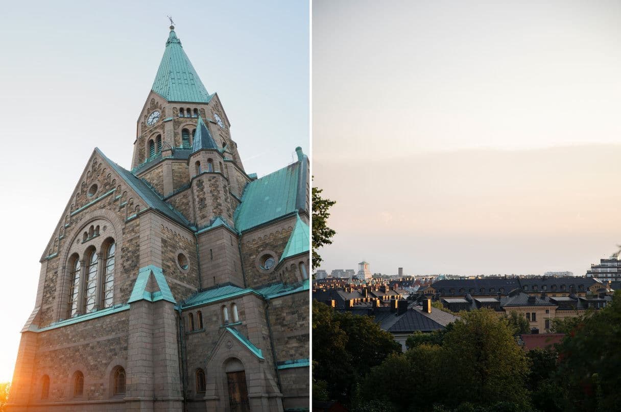 Vitabergsparken med ståtliga Sofia Kyrka