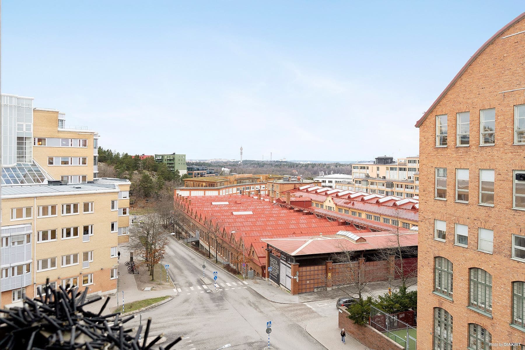Utsikt från lägenhetens franska balkong