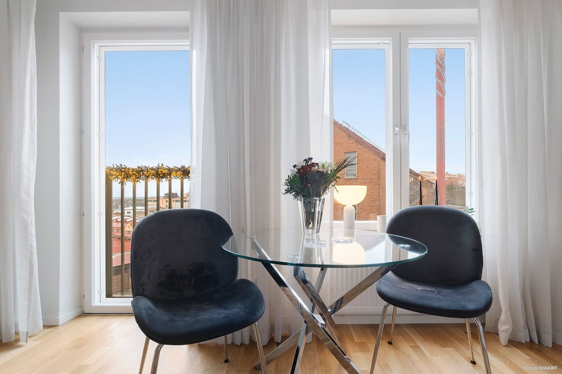 Mycket himmel tack vare det höga läget i huset