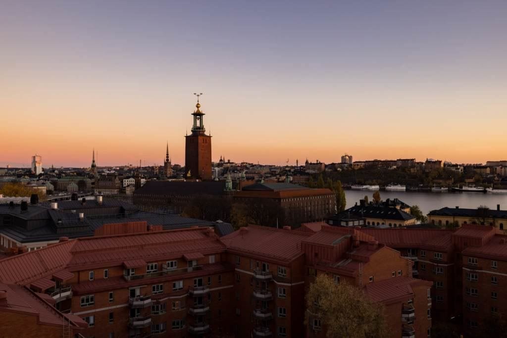 Utsikt från föreningens gemensamma takterrass