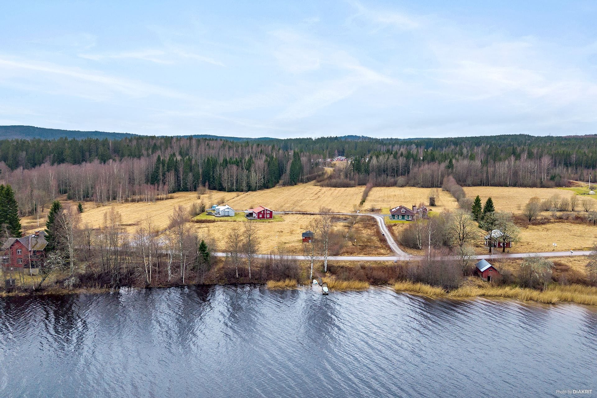 Drönarbild över tomtmarken