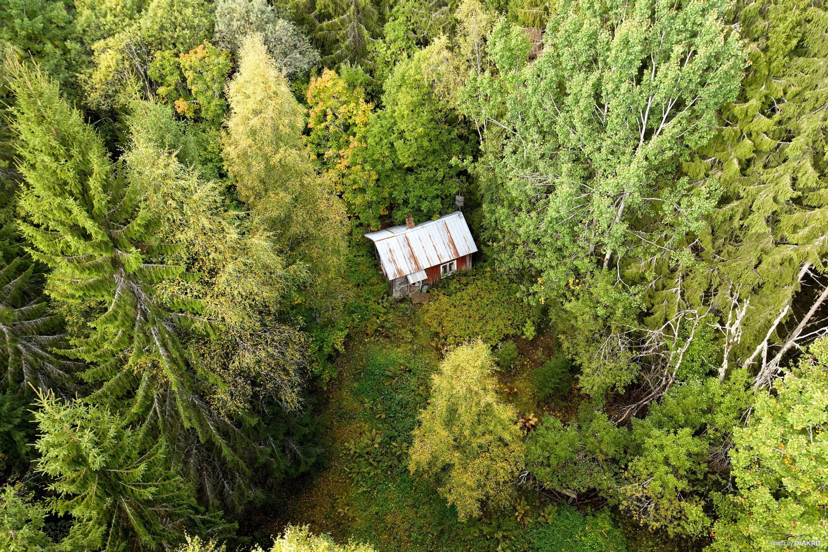 Drönarbild över huset