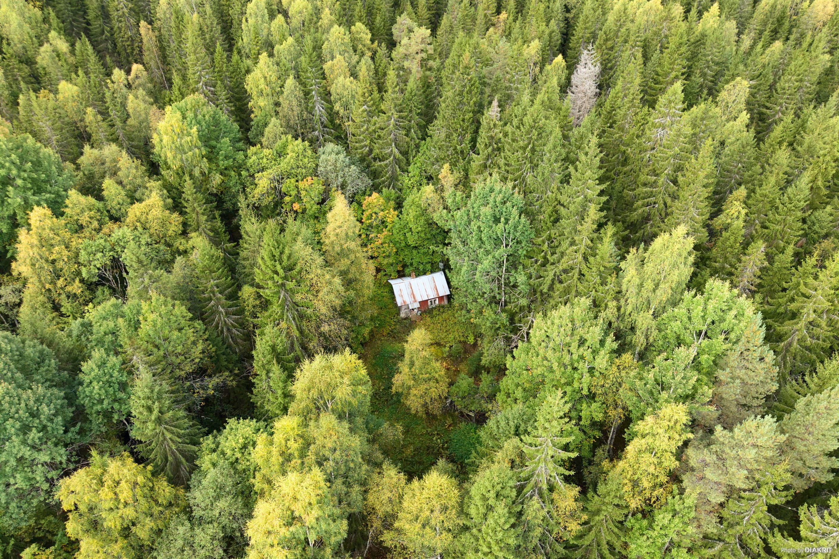 Drönarbild över fastigheten
