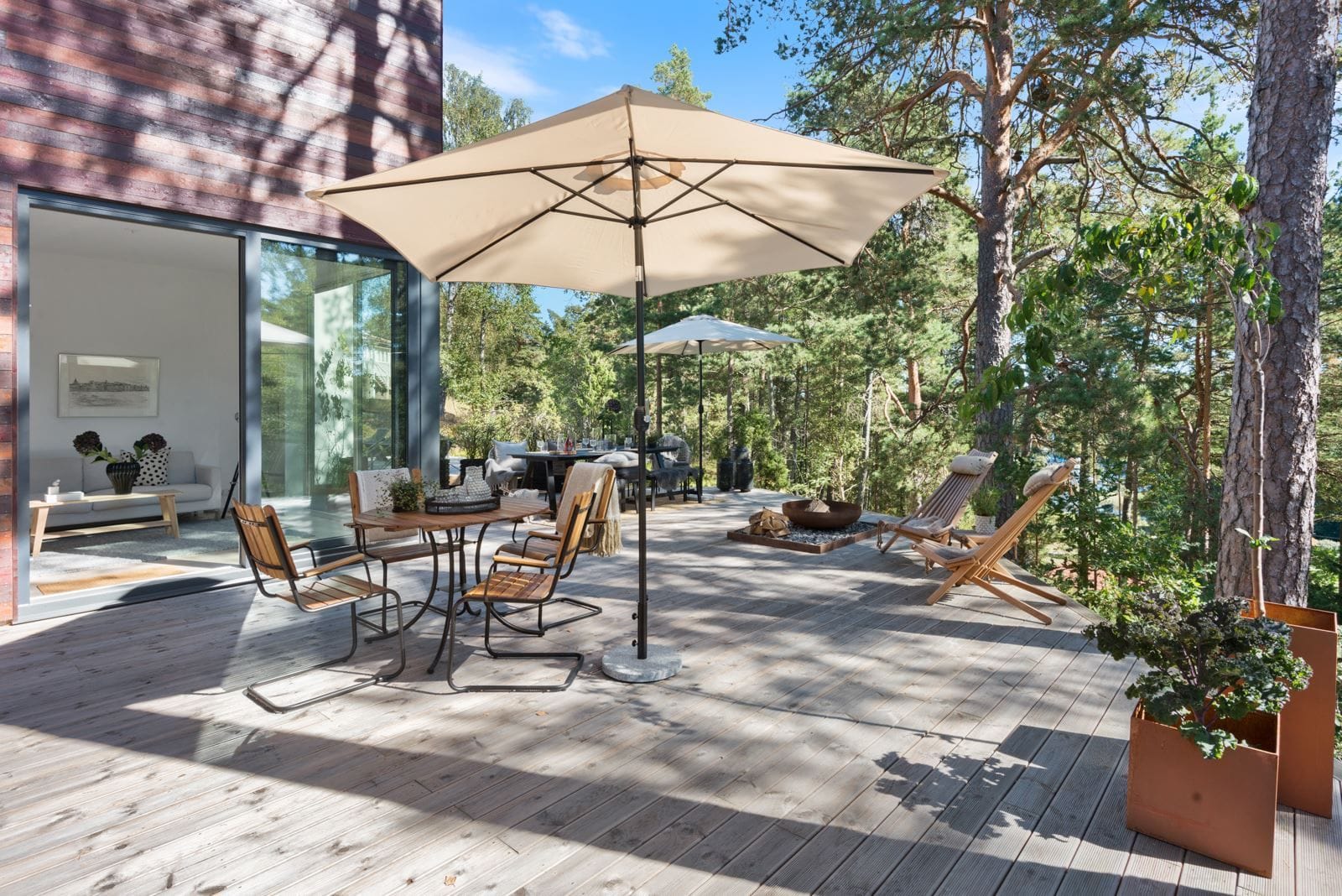 Soldäck om 120 m²