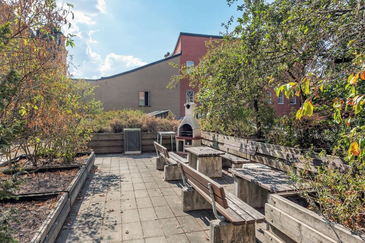 Gemensam innergård.