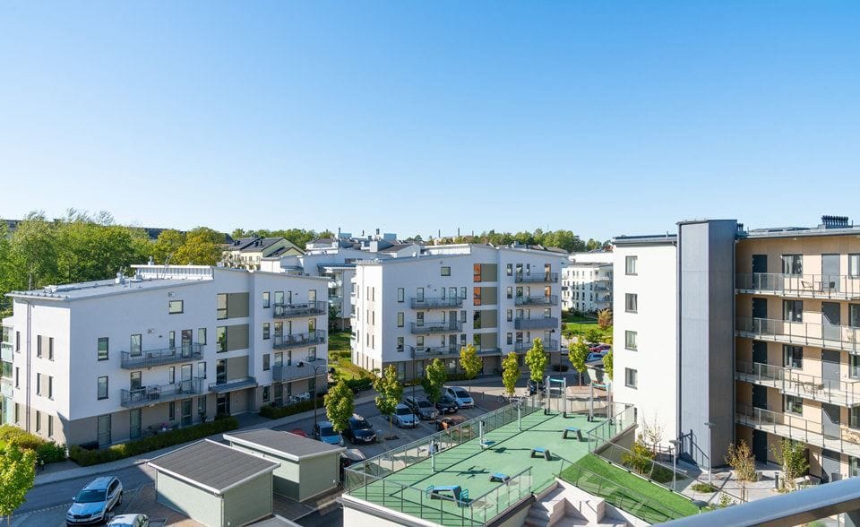 Härlig utsikt från högsta våningen