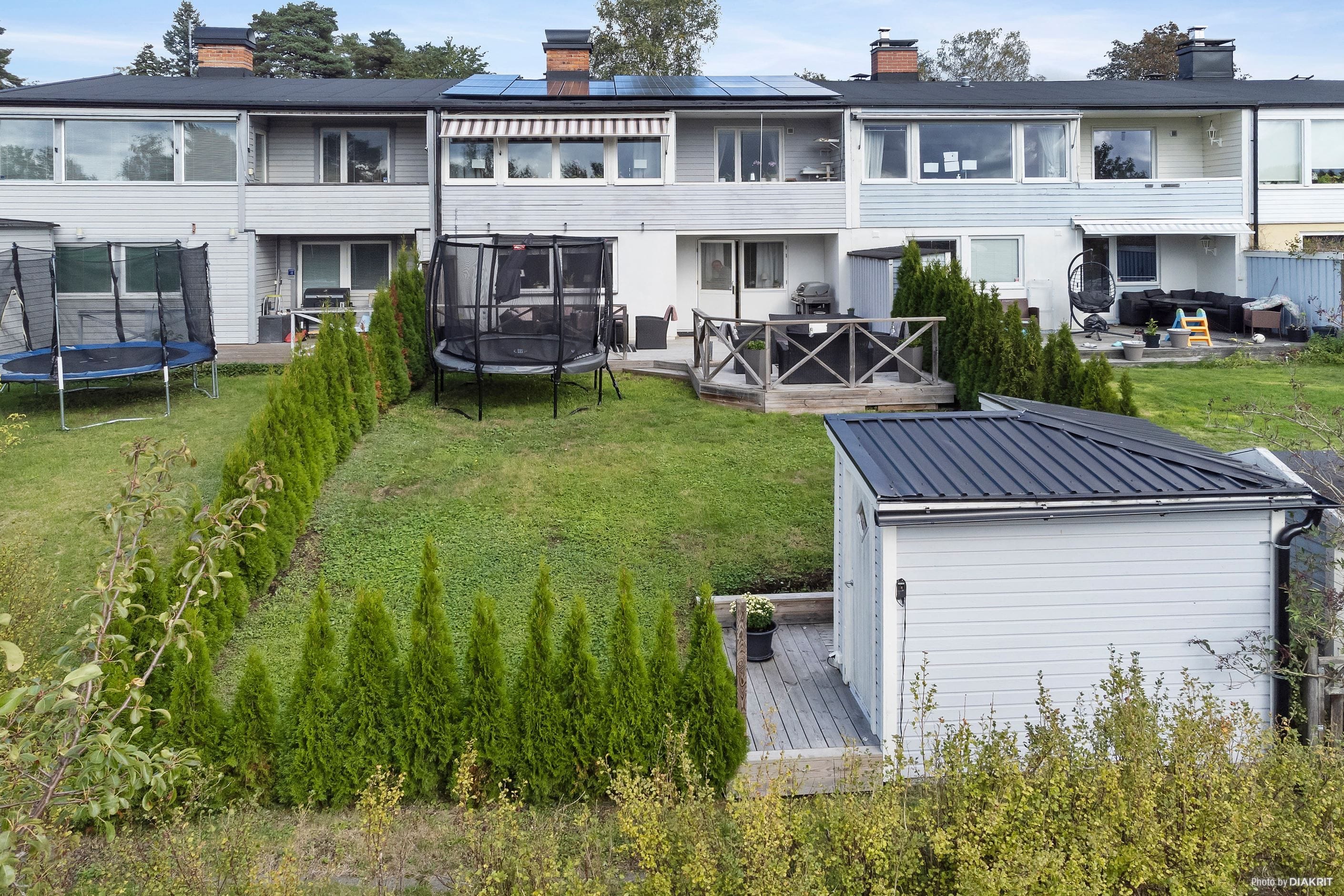 Fasadbild från baksidan av huset, i söderläge