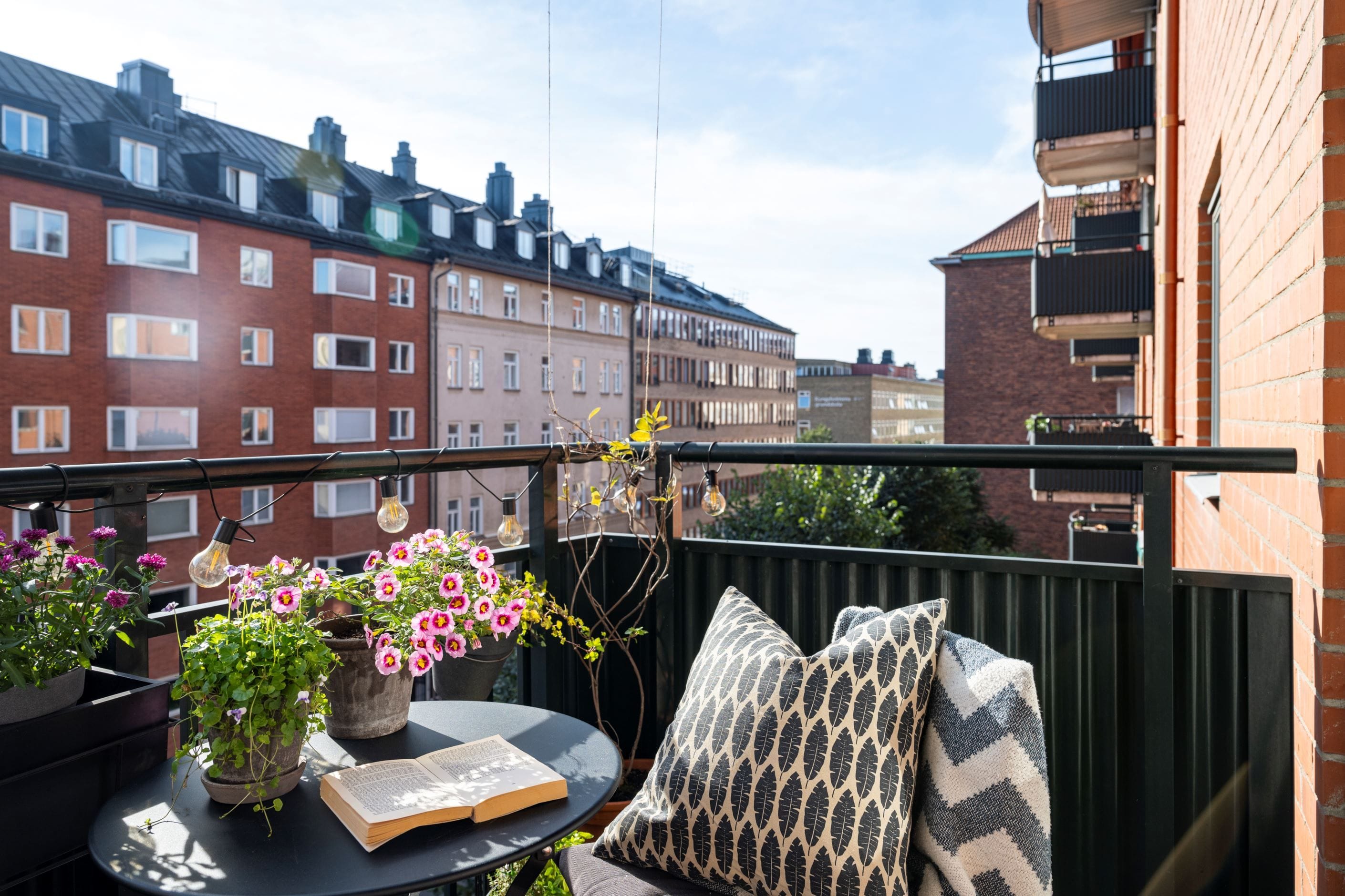 Underbar balkong med högt läge