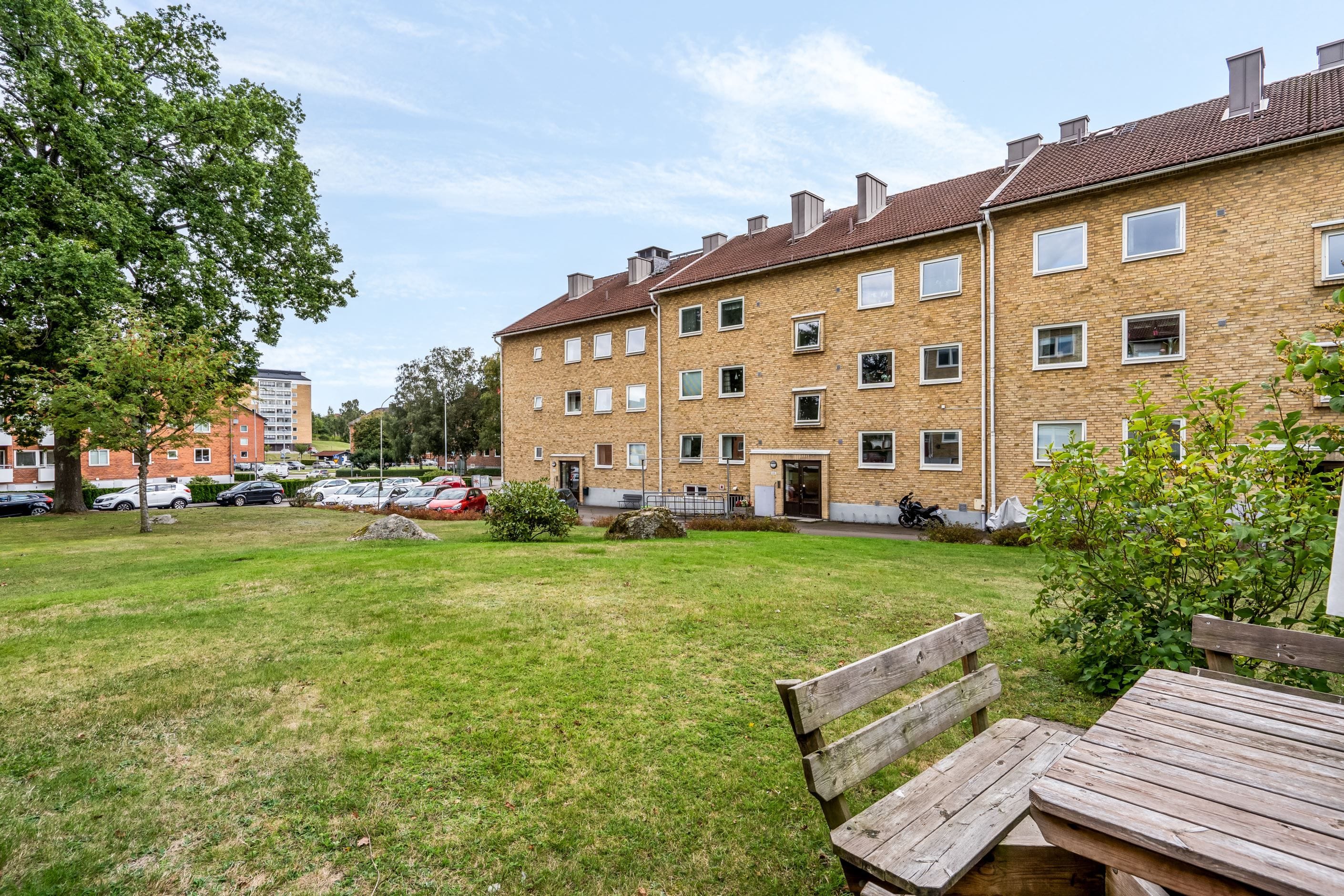 Gemensam uteplats och grönområde