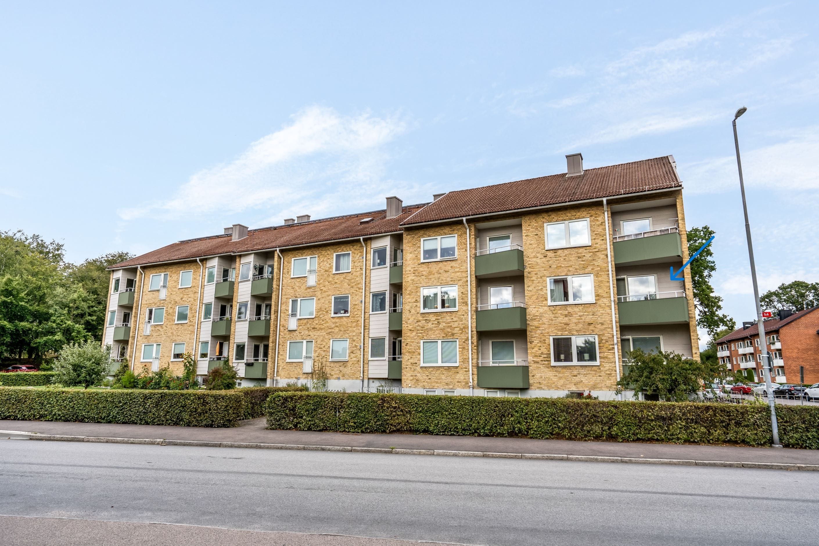 Gavellägenheten ligger på andra våningen