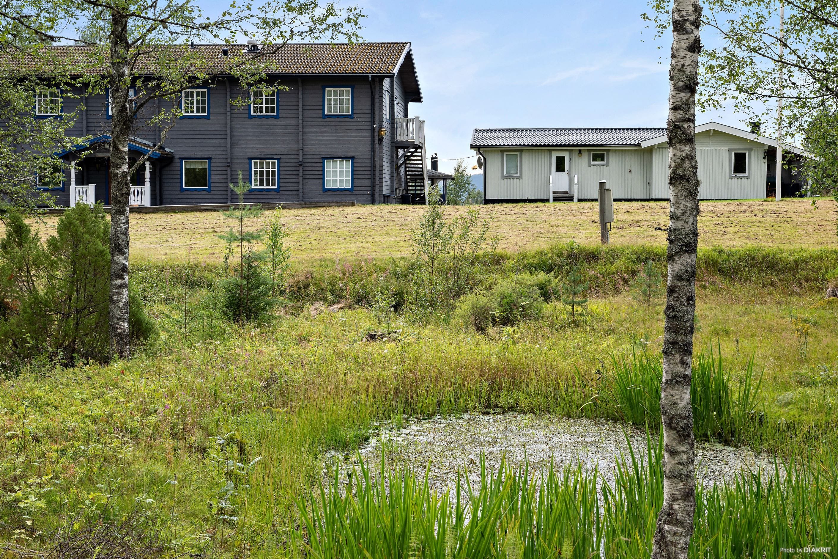 Dammen mellan parkeringen och huvudbyggnaden