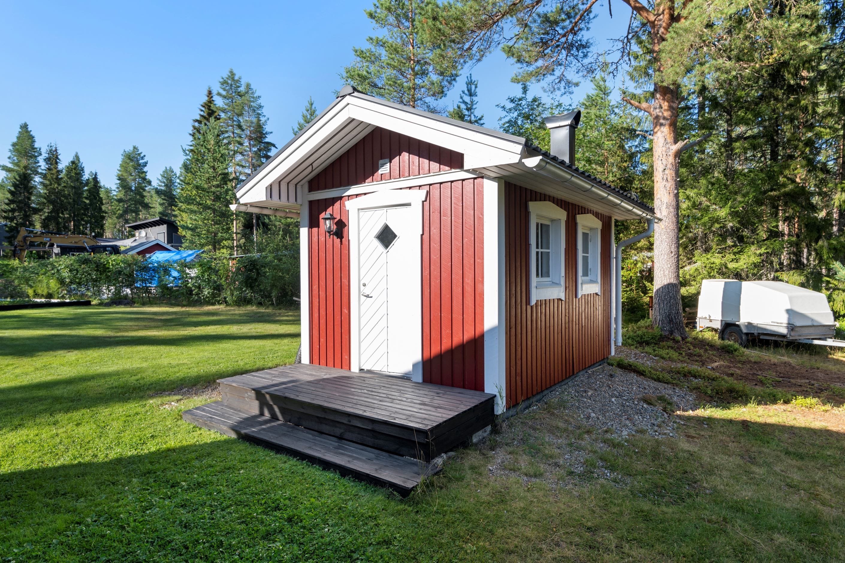 Vedeldad Bastu med omklädningsrum