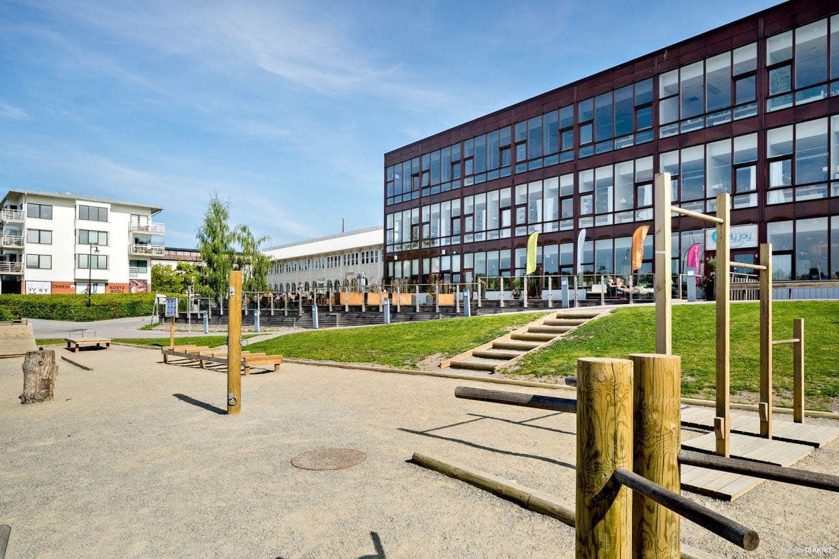 Utegym vid kajkanten.