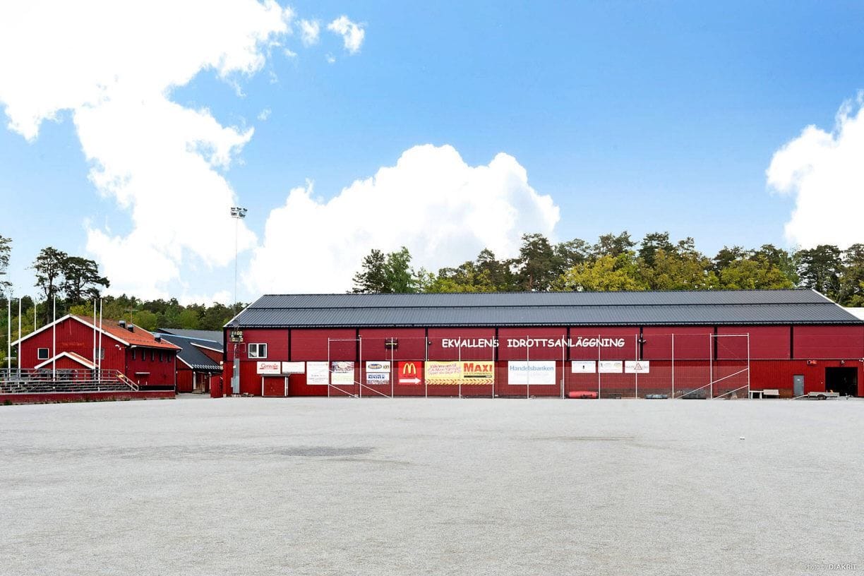 Ekvallens idrottsanläggning med ishockey, bandy, tennis mm
