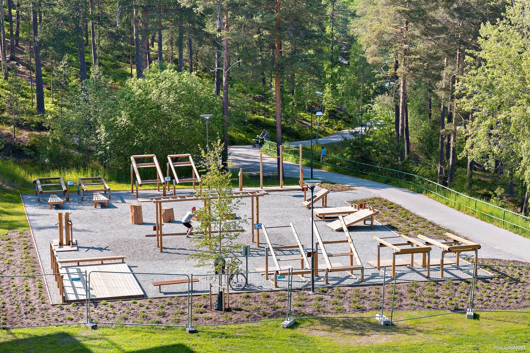 Utegym vid Ösby Sjö