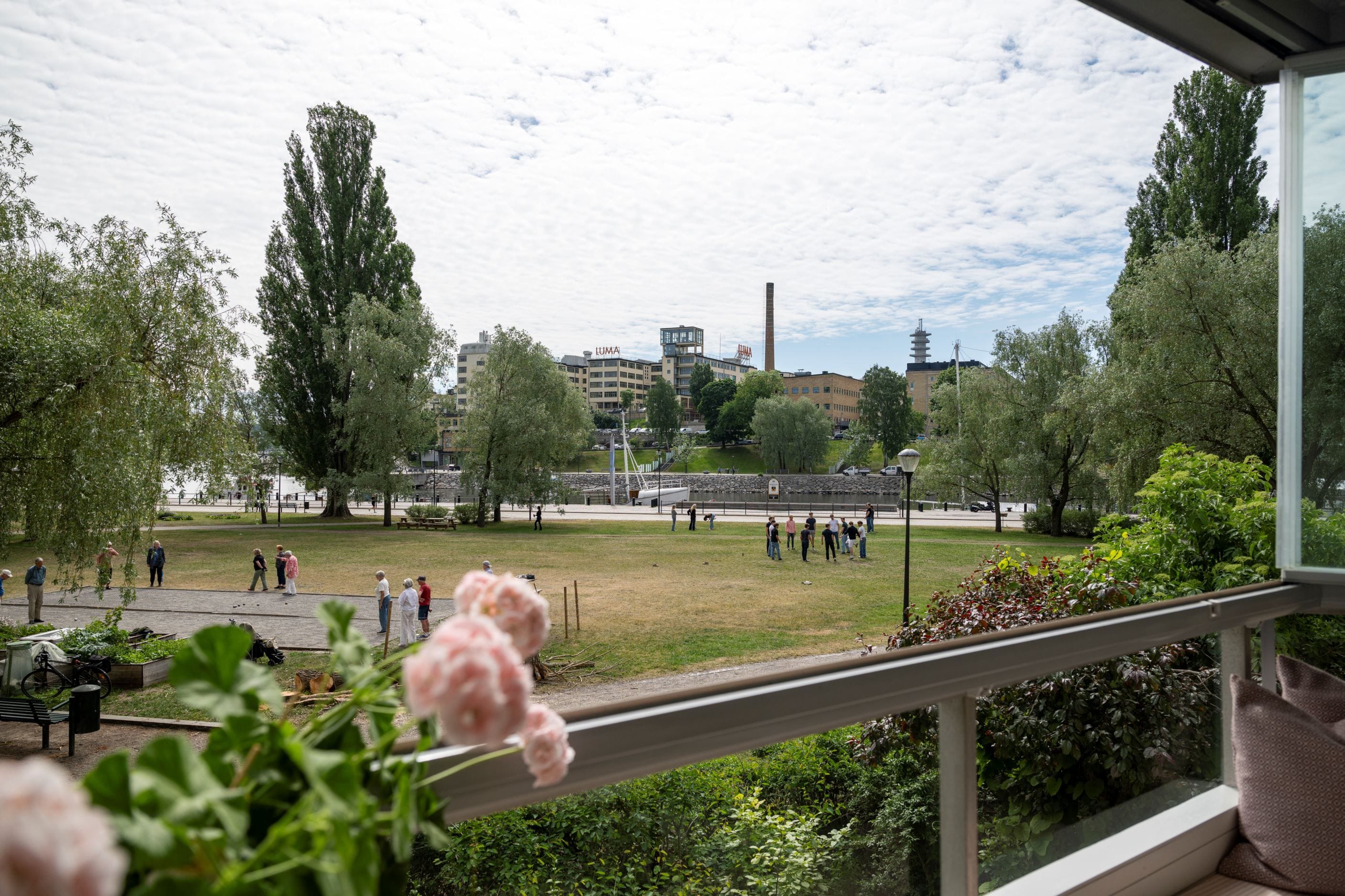 Strålande balkongutsikt